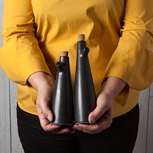 Now Designs Oil & Vinegar Cruet Set, Matte Black Ahlanwasahlan