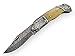 AishaTech Bear Head Pocket Knife Damascus steel Lock Blade Bone Handle