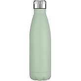 HASLE OUTFITTERS 17oz Stainless Steel Water Bottles, Vacuum Insulated Water Bottles Double Walled Reusable Metal Sports Water Bottles Keep Drinks Hot and Cold, Light Green, 1Pack