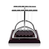 HARBORII Newton's Cradle Balance Ball Plastic Frame Base Steel Balance Ball T-Shape Physics Science Desk Toy (M)
