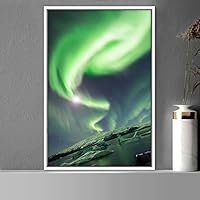 Framed Canvas Wall Art Night View Landscape Canvas Prints Home Artwork Decoration for Living Room,Bedroom - 16x24 inches