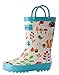 OAKI Kids Rubber Rain Boots with Easy-On Handles, Forest Animals, 8T US Toddler