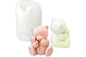 Tone Fun Little Bear with Doll Shape Candle Silicone Molds for Making Candle, Resin, Aromatherapy Candles, Handmade Wax Soap, Home Decor, Craft