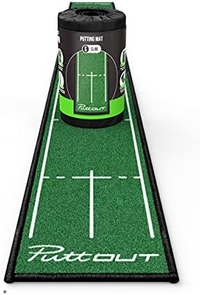 PuttOut Slim Golf Putting Mat – Green – 94.5 inches x 9.8 inches