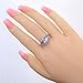 Psiroy 925 Sterling Silver Plated Created Tourmaline Filled 5 Stone Engagement Ring Band Size 7