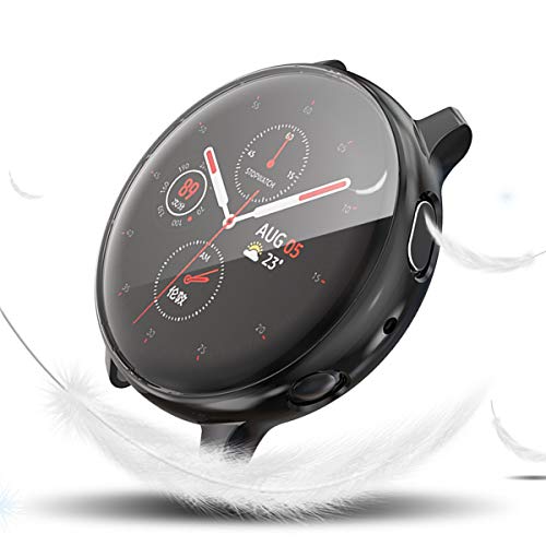 Haojavo 2 Pack Screen Protector Case for Samsung Galaxy Watch Active 2 44mm, Soft TPU Slim Fit Full Cover Screen Protector Case for Galaxy Watch Active 2 44mm Smartwatch Bands Accessories