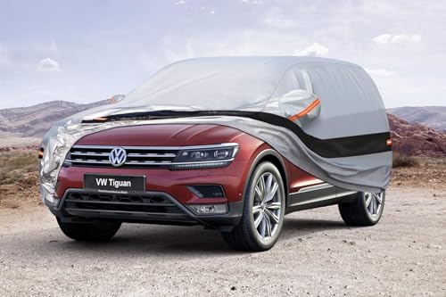 Holthly Outdoor SUV Car Cover for Volkswagen Tiguan Allspace/X/Limited (2007-2025), Car Cover 10 Layers of Protection, 100% Waterproof, Anti-Dust, Windproof, Rainproof