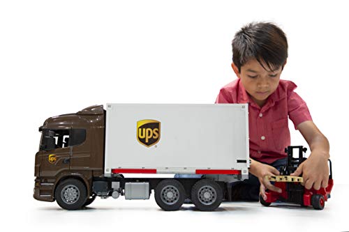 bruder 03581 - Scania R-Serie UPS Logistik-LKW & Mitnahmestapler - 1:16 Transporter Lastwagen Laster Truck Gabelstapler… – Bild 3