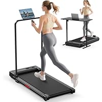Walking Pad Treadmill for Home - Folding Treadmills with Handle Bar Portable Compact Fold up Indoor Foldable Handles Electric Walk Pads Small Spaces Mini Running Quiet Under Bed Office