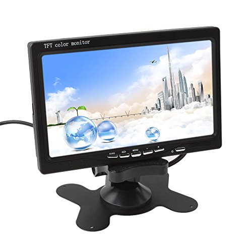 ePathChina® 7" TFT LCD Color 2 Video Input Car RearView Headrest Monitor DVD VCR Monitor With Remote and Stand & Support Rotating The Screen