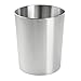 mDesign Round Metal Small Trash Can Wastebasket, Garbage Container Bin for Bathrooms, Powder Rooms, Kitchens, Home Offices - Durable Stainless Steel - Brushed
