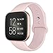 Kmasic Sport Band Compatible with Fitbit Versa/Fitbit Versa 2/Fitbit Versa Lite Edition, Soft Silicone Strap Replacement Wristband Versa Smart Fitness Watch, Small, Sand Pink primary