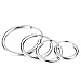 LOYALLOOK 4 Pairs Stainless Steel Basic Small Large Endless Hoop Earrings Silver Golden Rose Tone Hoop Earrings 10-20MM Silver Tone