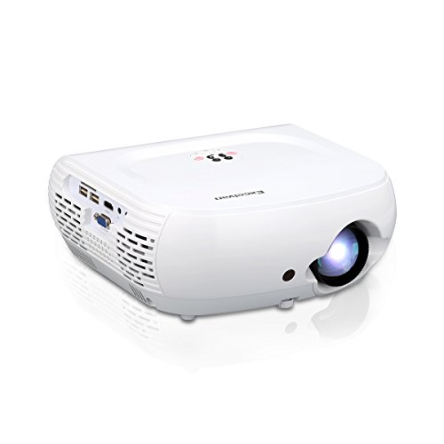 Portable Porjector, Multimedia Entertainment Games Party 1080P HD Video Projector 120 Inch with Mount Hole for Home Cinema Theater Project Support DVD TV PC Laptop iPhone Android Phone