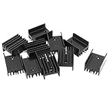 uxcell 10 Pcs 21x15x11mm Black Aluminum Heat Sink for TO-220 Mosfet Transistors
