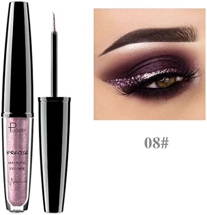 HKFV 2018 Newest Unique Charming Highlight Smoky Eyes Eyeshadow ,Metallic Shiny Attractive Design Waterproof Glitter Liquid Eyeliner (Color H)