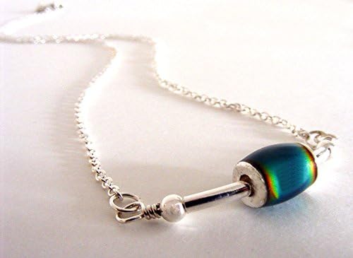 Mood Necklace Color Changing Thermo Sensitive Bead on Slider Bar