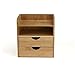 Mind Reader Desk Supplies Organizer with 2 Drawers, Bamboo Brown