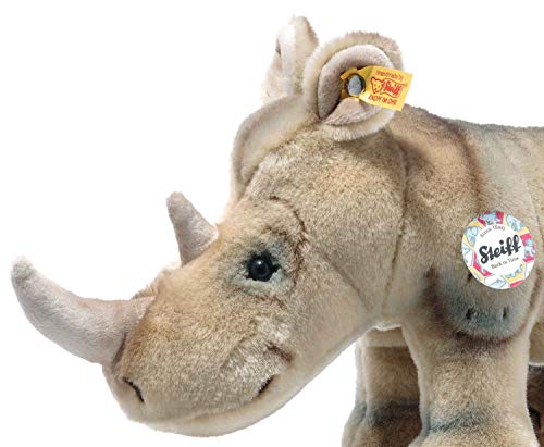 Steiff 085529 Original Plüschtier Nasilie Nashorn, Back in Time Kuscheltier ca. 28 cm, Markenplüsch mit Knopf im Ohr… – Bild 3