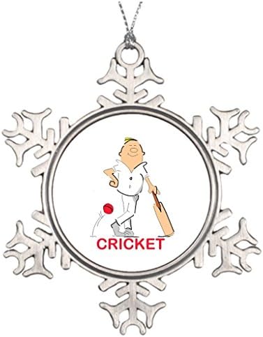 Xixitly Personalized Family Christmas Snowflake Ornaments Funny Cricket Game Of Cricket Decorative Christmas Trees