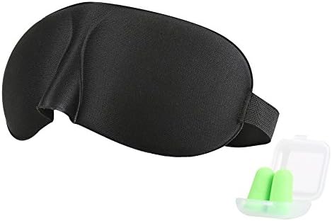 DayBuyDay Ergonomic 3D Sleep Mask &amp; blindfold with Ear Plugs (Black)