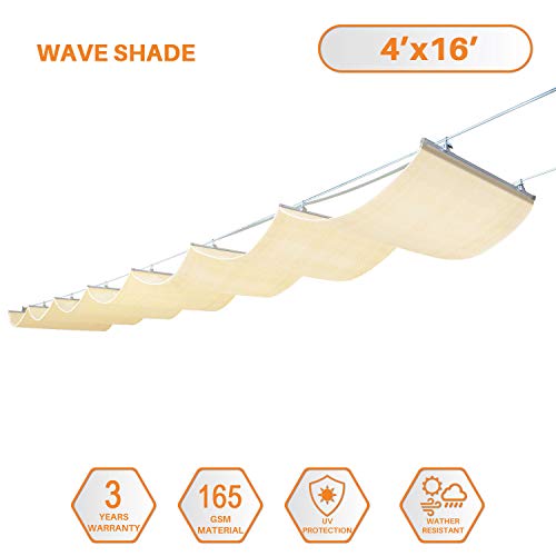 TANG Sunshades Depot Retractable Slide on Wire Canopy Awning Roofing Replacement for Pergola Gaz ...