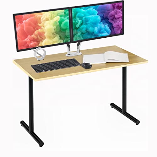 Sunon Office Table 47" Engineered Wood Finish Computer Desk Study Writing Table for Home Office, Modern Simple Style PC Desk, Black Metal Frame Laptop Table, CASS