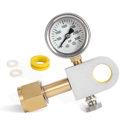 GURUDAR CO2 Cylinder CO2 Canister Refill Adapter with Pressure Gauge, CGA320 CO2 Tank to Pink Quick Connect Refill Station for Terra Art Gaia DUO Aqua Fizz Soda Maker Machine