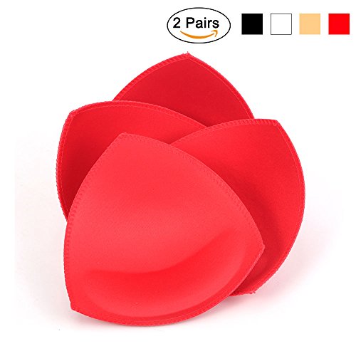 Bra Inserts Women's Breathable Comfortable Sports Cups Bra Insert 2 Pairs in Set Red By Nimiah