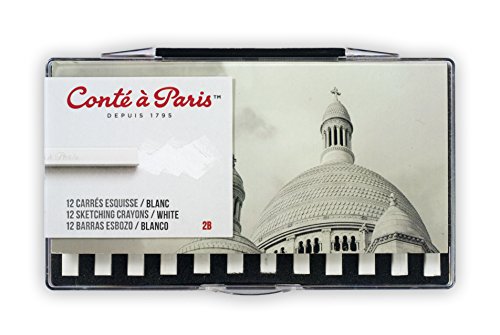 ContÃ© Ã  Paris 12 Count 2B Sketching Crayons Set, White