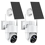Solar Security Cameras Wireless Outdoor, Pan-Tilt