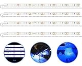 PryEU Blue (465-475nm) LED Strip Lights 12V Waterproof for Auto Car Truck Boat Motorcycle Interior Lighting 12'' 30CM 3528 SMD UL Listed Pack of 4