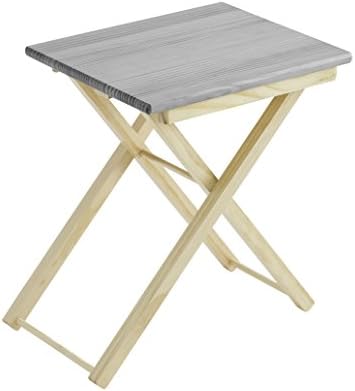 DEKOWOOD Rectangular Table Assistant pelgable Grey 35 x 42 x 50 cm, Natural Finish