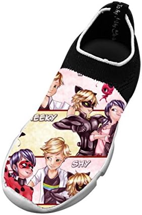 The_Miraculous_Ladybug Pattern Medium Customized Basketball Fly Knit Running Breathable Breathable Girl Shoes 13 D(M) US Big kid White