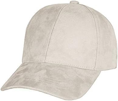 Caitball Faux Suede Leather Classic Hat Plain Adjustable Baseball Cap (Adjustable, approximate 22-23"(55-59cm), Khaki)