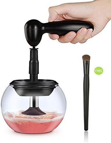 Miragee Automatic Makeup Brush Cleaner, Portable Electronic Brushes Cleaner, Clean &amp; Dry All Makeup Brushes in 360 Rotation with 8 Rubber Collars in Seconds, Eyeshadow Brush Included