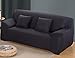 ANJUREN Polyester Spandex Fabric 1-Piece Stretch Slipcover For Chair Loveseat Sofa Without Pillow (Love seat, Black)