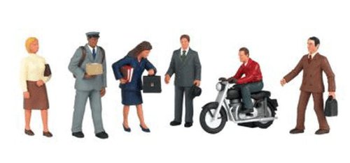 City People w/Motorcycle - SceneScapes(TM) - pkg(7)