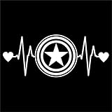 CCI Captain America Love Heartbeat Avengers Marvel Decal Vinyl Sticker|Cars Trucks Vans Walls Laptop| White |6.5 x 2.5 in|CCI1462