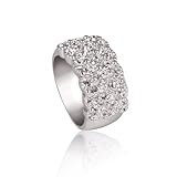 Fashion Plaza Ring Cz Use Austrian Crystal Engagement Wedding Bride Ring R238