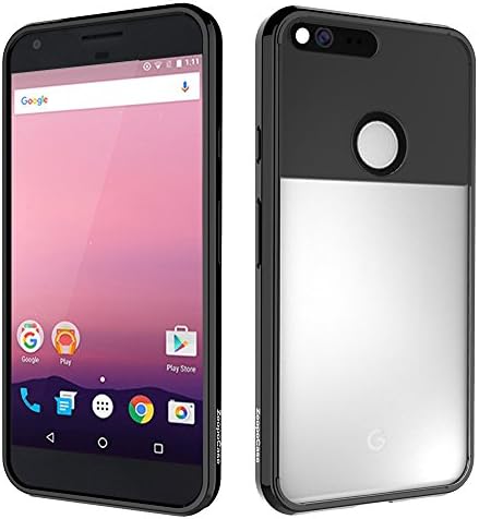 Google Pixel Case, ZeopoCase [Air Hybrid] Ultra Slim Shockproof [Crystal Clear] Back Protective Case + TPU Bumper Cover for Google Pixel (Black)
