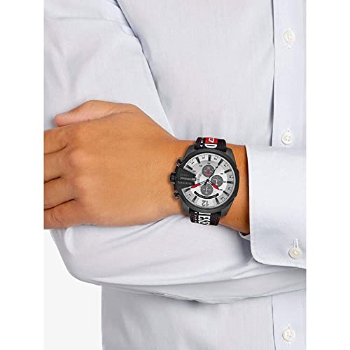Diesel Mega Chief Chronograph Quartz Silver Dial Men's Watch