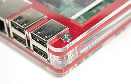 Zebra Case - Raspberry Pi 3, Pi 2, Pi B+ and 2B (Berry Red) with Heatsinks ~ C4Labs