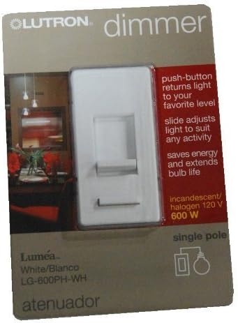 Lutron Dimmer White LG-600PH-WH Single Pole by Lumea
