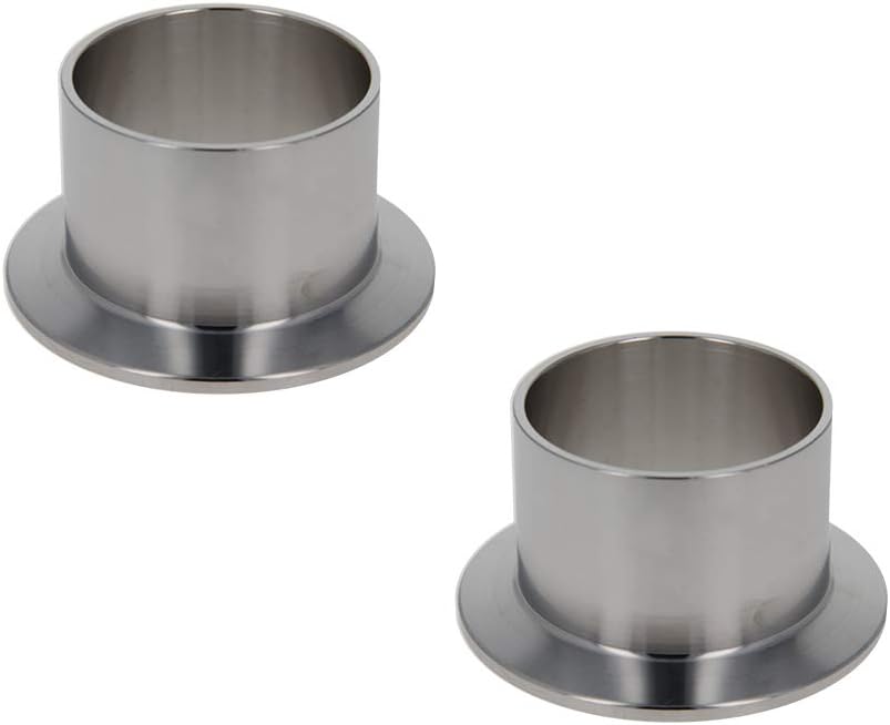 Othmro Stainless Steel 304 Sanitary Fitting, Long Weld Clamp Ferrule FitsTri Clamp (54MM/2.05" Tube OD), Silver, 2PCS 40mm