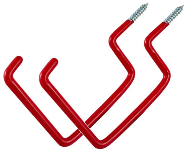 TERF® Household Tool Hook Screw-in Hooks Storage Shed Garage Utility Hook Multi-Purpose Hooks Set Heavy Duty Wall Mount Vinyl Coated Storage Household Hooks for Garden Garage Shed Tools - Pack of 2