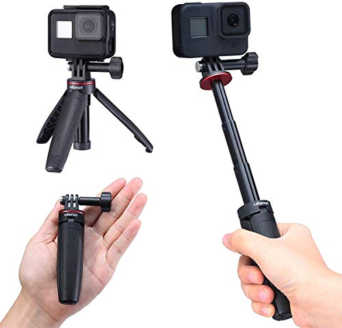 Ulanzi MT-09 Extension Pole Tripod, Mini Selfie Stick Tripod Stand Handle Grip for GoPro 8 7 6 5 4 Max DJI OSMO Action Insta360 One X SJCAM Vlogging
