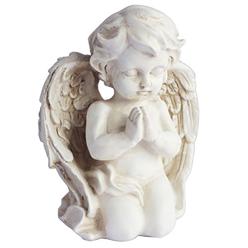 Kneeling Praying Cherub Statue Angel Statue Figurine Indoor Outdoor Home Garden Decoration Wings Angel Statue Sculpture Memorial Statue (Kneeling Praying Cherub)