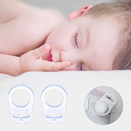 FENICAL Soft Silicone Baby Pacifier Clips Holders Baby Nipple Rings (Transparent) 10pcs