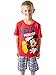 Disney Toddler Boys' Mickey Mouse Plaid Short Set with T-Shirt, Red, 3T